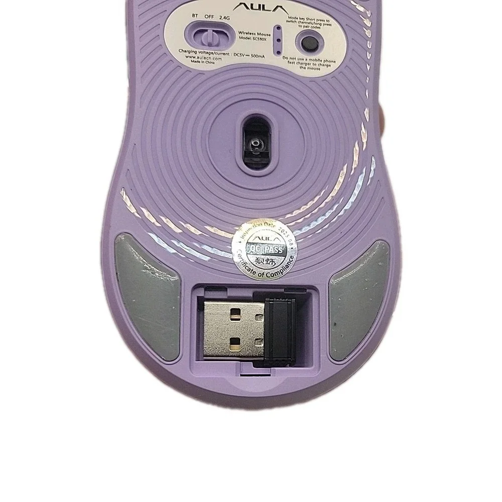 AULA SC580X Wireless Gaming Mouse for Laptop/PC/Mac/Tablet - Light Purple